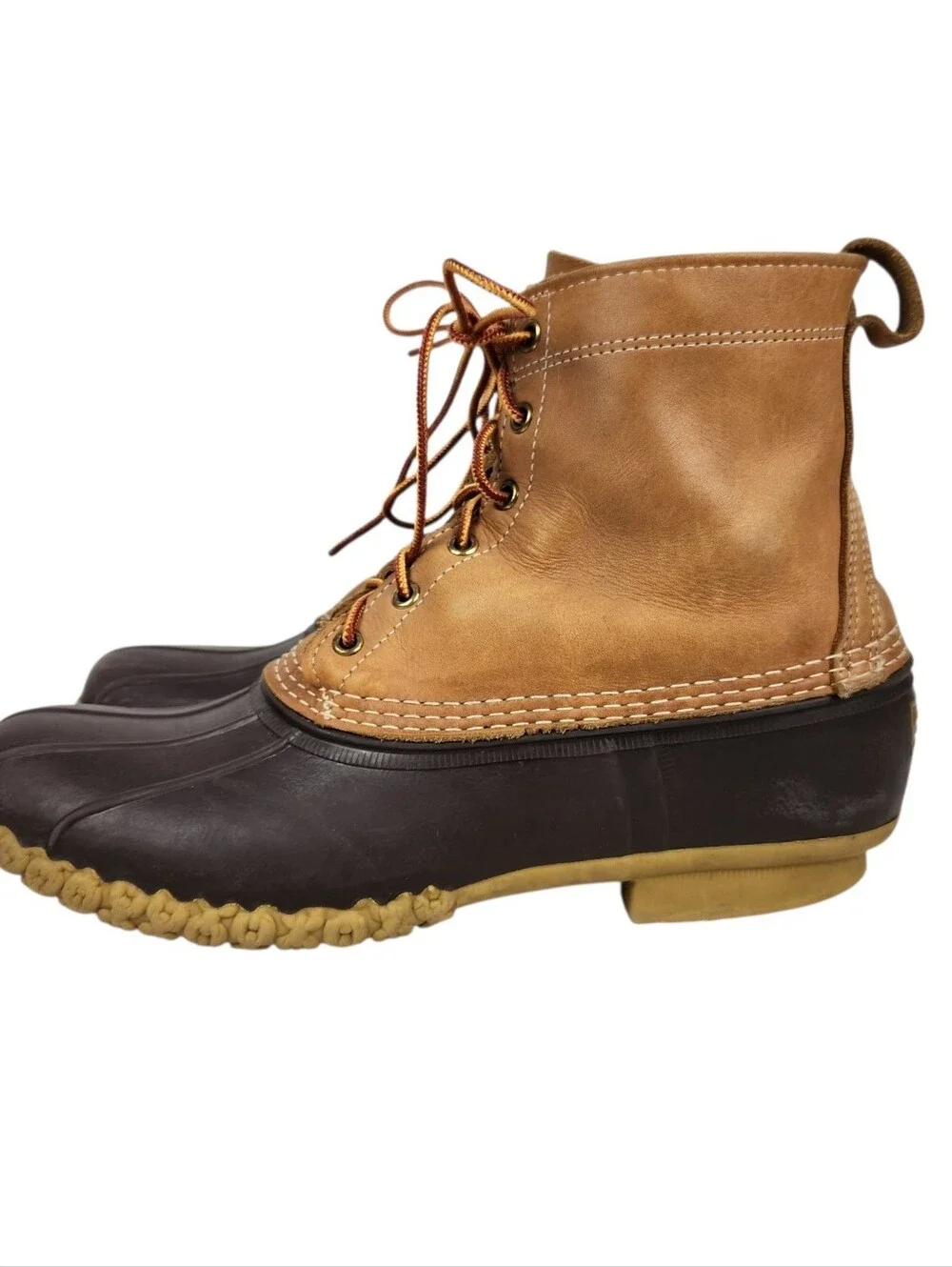 L.L. Bean Bean Boots Leather Rubber Duck Boots Made In Maine Mens Size 12 Narrow